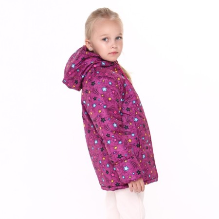 Jacket for girls, raspberry color/stars, height 92-98 cm-2
