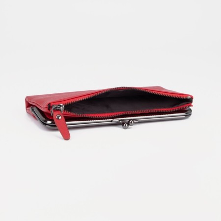 Women's wallet on magnets, red color-3