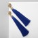 Earrings "brushes" classic, blue color in gold, l brush 9.5 cm
