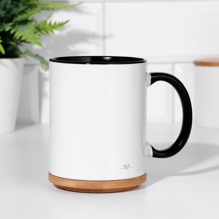 Sublimation mug "Good morning (no)", the color is white, volume 320 ml, black bottom-2