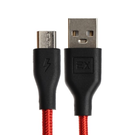 EXPLOYD CLASSIC EX-K-494, microUSB-USB, 1 m, red cable-1