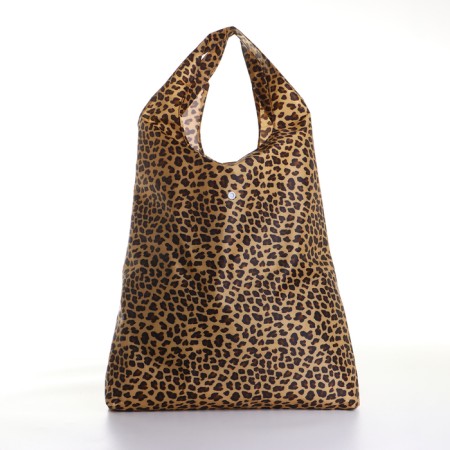 Household bag on the button, folding, beige color-1