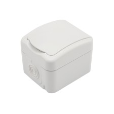 Single (ceramics) Mini OG IP54, with grounding, o/y, white kranz