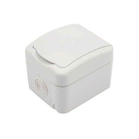 Single (ceramics) Mini OG IP54, with grounding, o/y, white kranz
