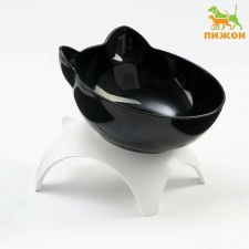 Black bowl on a white stand 10 x 12 x 13.5 cm