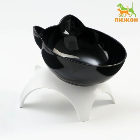 Black bowl on a white stand 10 x 12 x 13.5 cm