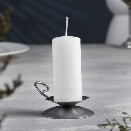Climb "Flower N" metal per candle, 9x3.5 cm, silver