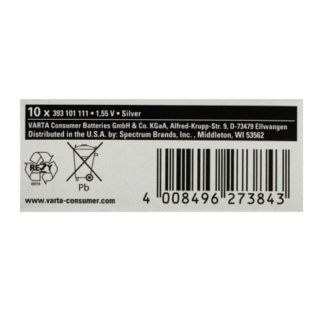 Battery VARTA Silver Oxide, 393 - 1bl, 1.55 V, blister, 1 pc.-5
