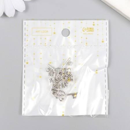 Bale with a suspension metal for creativity "Openwork key" silver 3.1 cm-3
