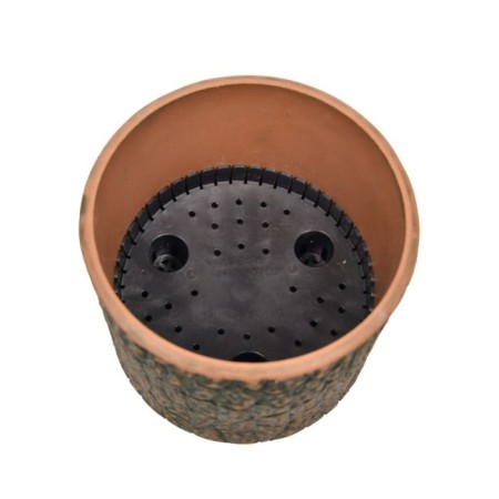 Round pot for flowers, 4l aged-green 20.5x20x20cm-1