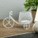 Summary Metal 1 Candle "Bicycle" White 8.5x15x8 cm