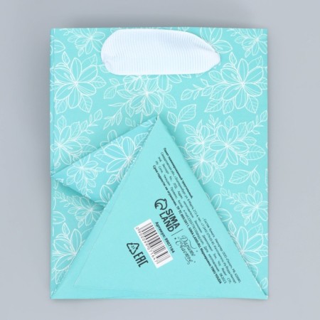 Gift package for flowers is triangular, packaging "Be happy", 12 x 8.3 x 9.6 cm-6