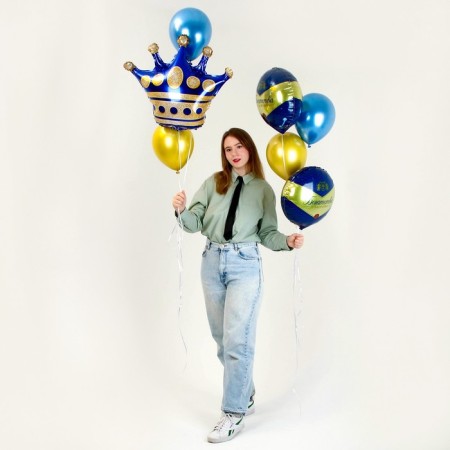 Set of balls "Crown. Wealth »man, latex, foil, set of 7 pcs.-1