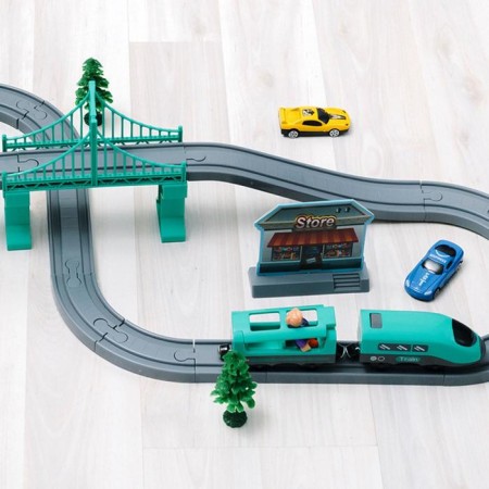 Railway for children "My City", 66 items, on batteries-6
