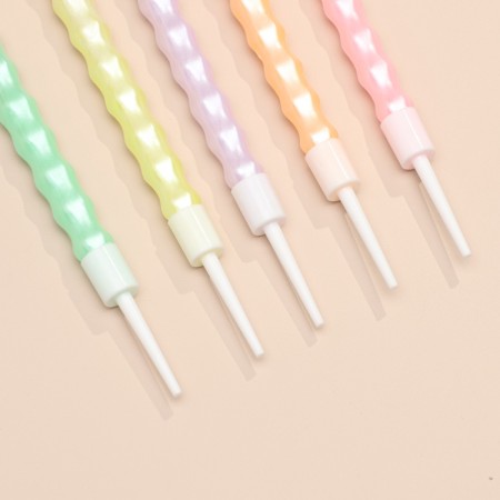 Candles for the Cake "Festive Wave", 6 pcs, pastel colors-3