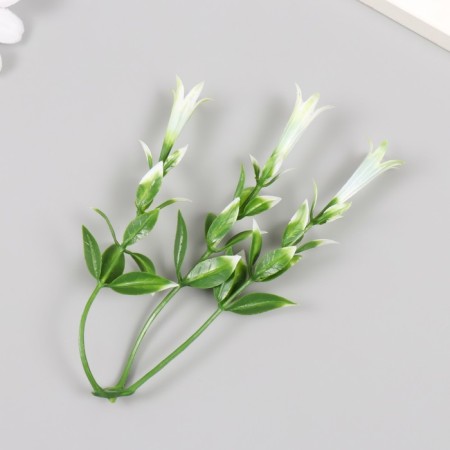 Artificial plant for creativity "Hippeastium" set of 6 pcs white-green 11.5 cm-2