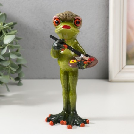 Souvenir Polystone Lac "Frog - Artist" 16.5x7x5.5 cm