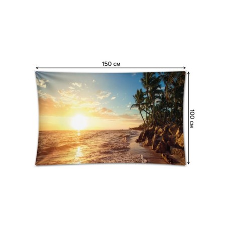 Decorative panel with photo printing "Beach attractiveness", horizontal, size 100x150 cm-1