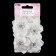 Knitted elements with beads "Flowers", 5 × 5 cm, 10 pcs, white color