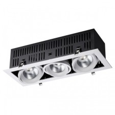 Lamp built -in cardan novotech. Gesso, 3x24W, LED, 133x425x170 mm, white color, black