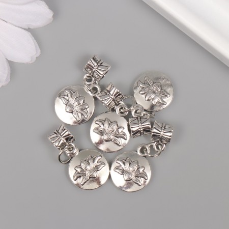 Bale with a suspension metal for the creativity "Lotus" silver 2.7x1.4 cm-2
