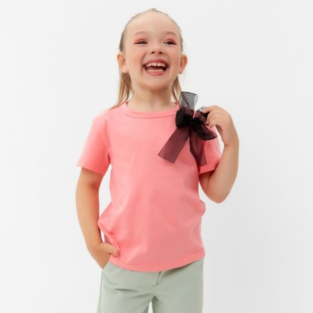 T-shirt Children's KAFTAN "Bow", 28 (86-92 cm), coral-5