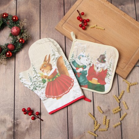 Kitchen “Winter Magic” mittens-prich.20x28cm, Take 19x19.100% HL, Vatin 250g/m2-6