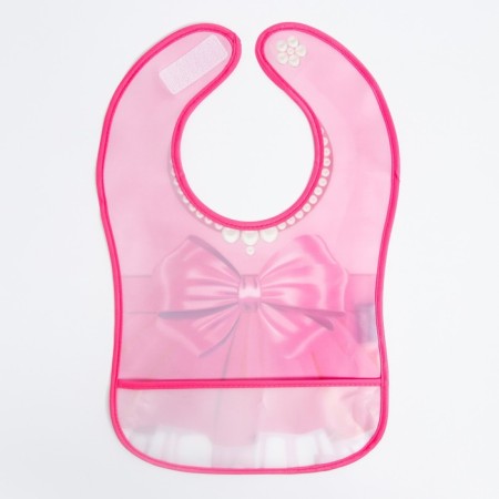 Bibslate for feeding "Favorite daughter" Swimming on Velcro, with a pocket-4