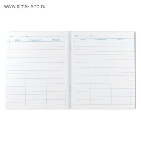 Notebook for recording foreign words, 48 ​​sheets in a ruler on the bracket, Erichkrause Hello, cover coated cardboard, offset block, mix-9