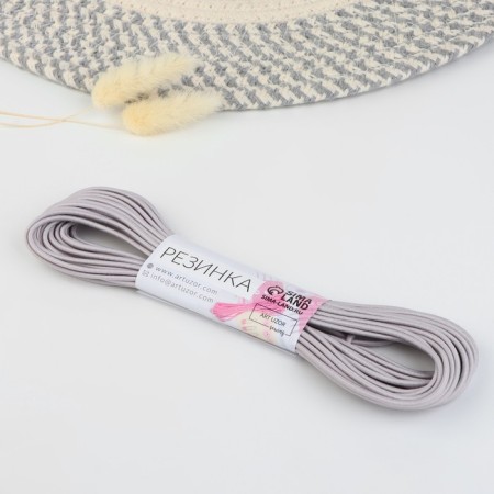 Hat elastic band, 2 mm, 9 ± 0.5 m, 2 segments, gray color