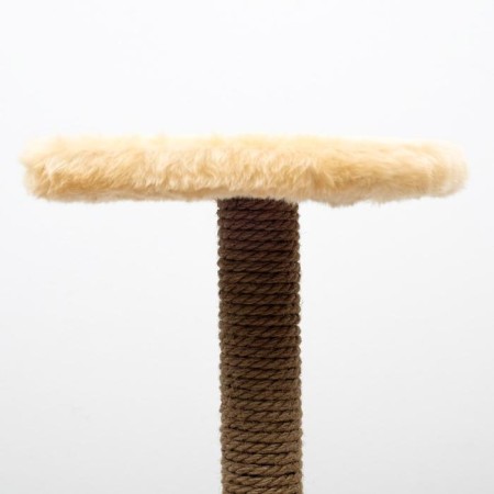 Complex for cats with a claw, corner, with a hammock, 48 x 48 x 171 cm, jute, artificial fur, beige-4