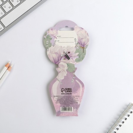 Handle "March 8", plastic, with a flower, on a substrate-vase-5