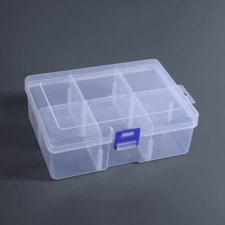 Organizer for decor, mobile cells, 6 cells, 16.5 × 12 × 5.8 cm, the color is transparent-5