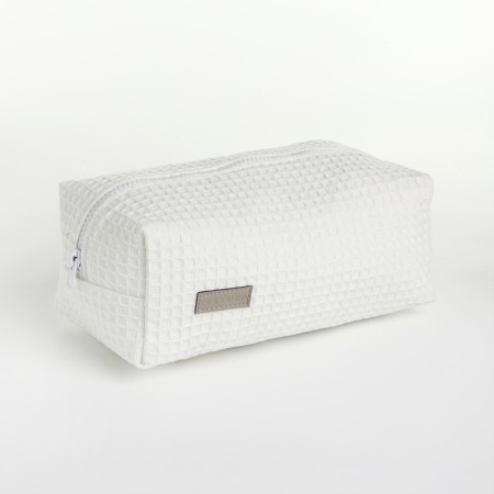 Cosmetic bag at the lightning textura, white color-1