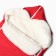 Envelope on fur, red color, size 90x45cm
