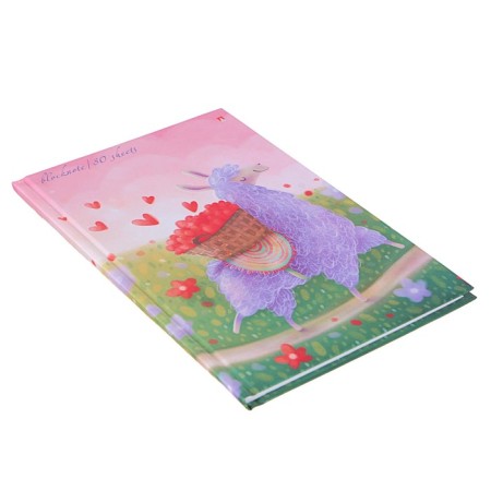 Notepad A5, 80 sheets, solid cover "lavender lama", glossy lamination-1