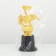 The reward figure "note", the plastic stand is black, gold, 16 x 8 x 7 cm.