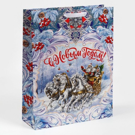 Laminated vertical "Grandfather Frost", l 31 x 40 x 11.5 cm, new year-2