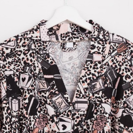 Women's robe elongated Ethel "Leopard", size 50-52, waffle 200g/m2, cotton-6