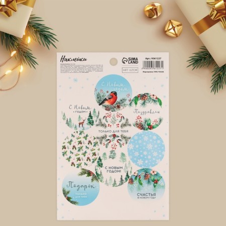 Stickers for gifts "Snow Winter", 14 x 21 cm, New Year-1
