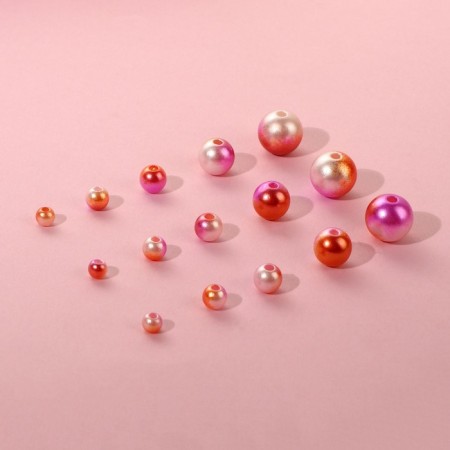 Assorted pursuit beads “Tenderness”, D = 4 /5 / 6/8/10 mm, color pink spectrum-1