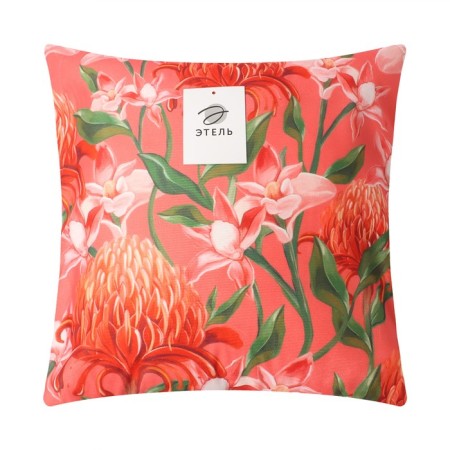 Pillowcase decorative Ethel "Flowers" 40x40 cm, polyester, velor-4