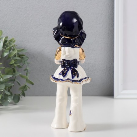 Souvenir Ceramics "Baby in a hat - fortune -telling on the chamomile" Cobalt 7.5x7.5x20 cm-2