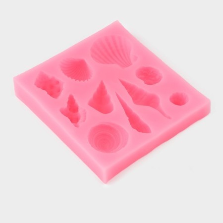 Mold "shells", silicone, 7.7 × 7 × 1.5 cm, color mix-1