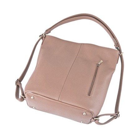 Women's backpack, artificial leather, pink 25x13x34 cm-2
