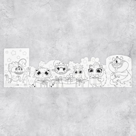 Congratulatory card with coloring "Congratulations", monsters, 12 × 18 cm-5
