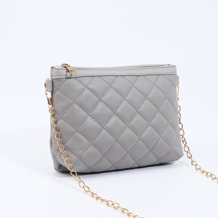 Bag Cross-Bodi with a zipper, gray color-2