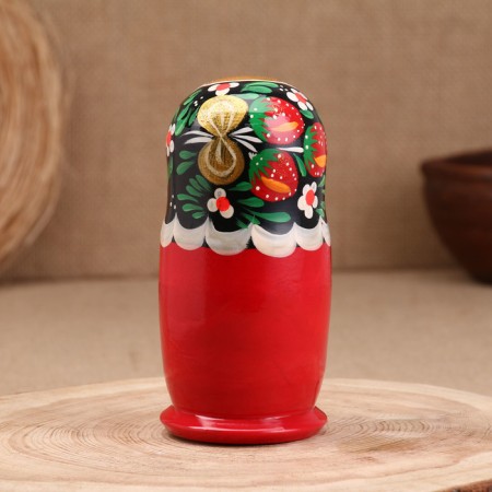 Nesting doll "Anastasia", a red dress with apron, 5 doll, 16 cm-2