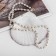 Beads "Pearls" on the chain, ball No. 6, white color in gold, l = 53 cm