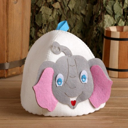 Bath cap with children's applique "Elephant" felt